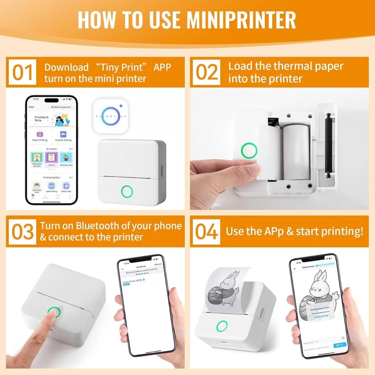Mini Imprimante Sans Fil Pour Photo